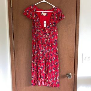 Anthropologie Maeve red floral dress